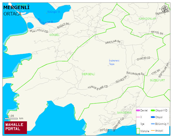 MERGENLİ Mahallesi Haritası | Mahalle ve Köy Sınırı