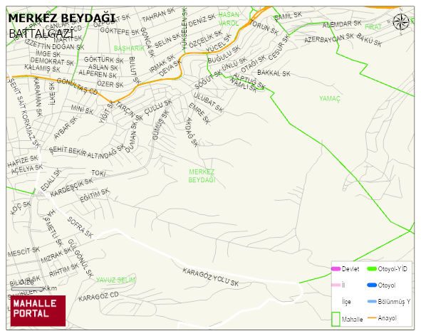 MERKEZ BEYDAĞI Mahallesi Haritası | İnteraktif Köy ve Mahalle Sınırları