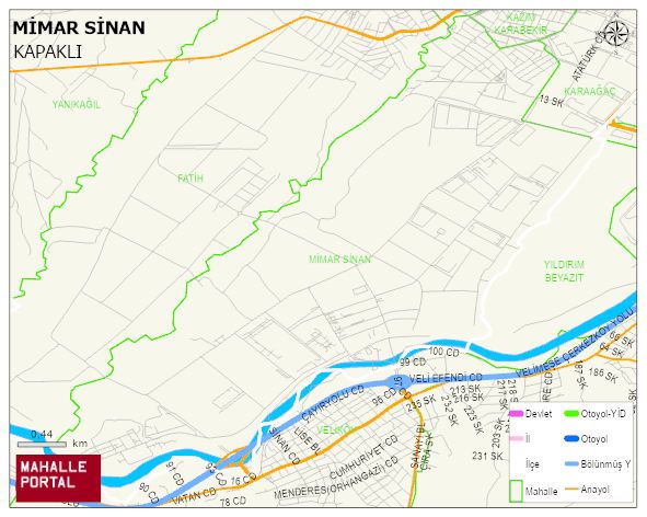 MİMAR SİNAN Mahallesi Haritası | Mahalle ve Köy Sınırı