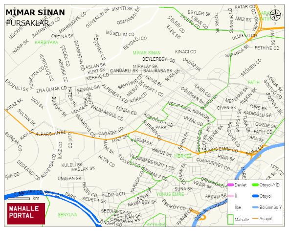 MİMAR SİNAN Mahallesi Haritası | İnteraktif Köy ve Mahalle Sınırları