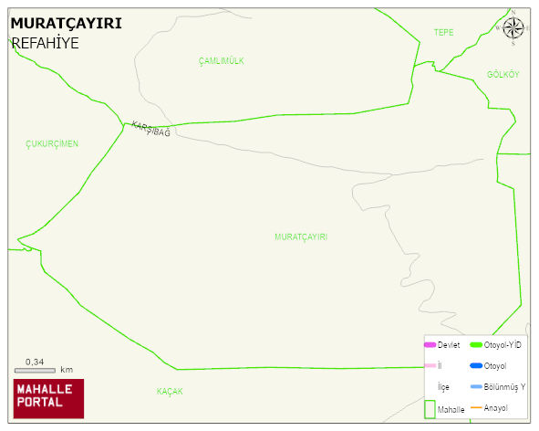 MURATÇAYIRI Köyü Haritası | Dağlar, Ovalar ve Akarsu Bilgileri