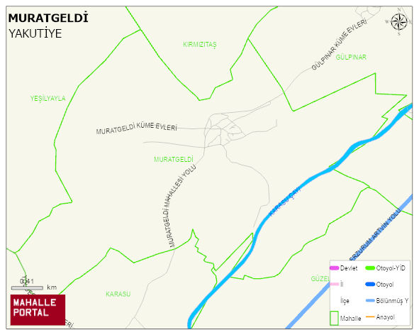 MURATGELDİ Mahallesi Haritası | Dağlar, Ovalar ve Akarsu Bilgileri