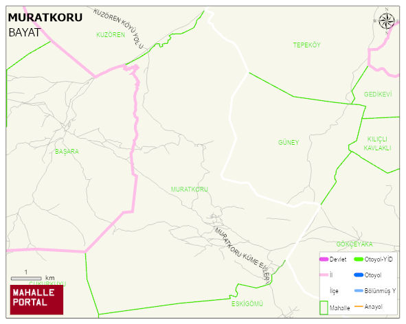 MURATKORU Köyü Haritası | Detaylı Köy ve Mahalle Görünümü