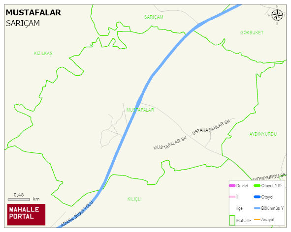 MUSTAFALAR Mahallesi Haritası | Mahalle ve Köy Sınırı