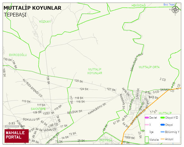 MUTTALİP KOYUNLAR Mahallesi Haritası | Mahalle Sokak Haritası