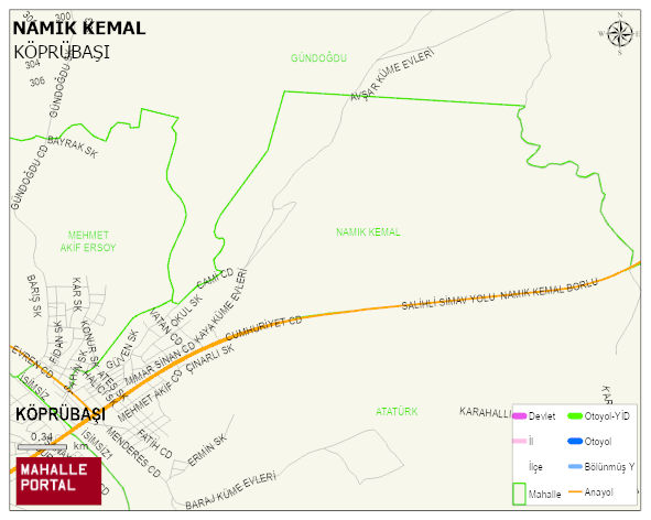 NAMIK KEMAL Mahallesi Haritası | Coğrafi Yapı ve Detaylı Haritası