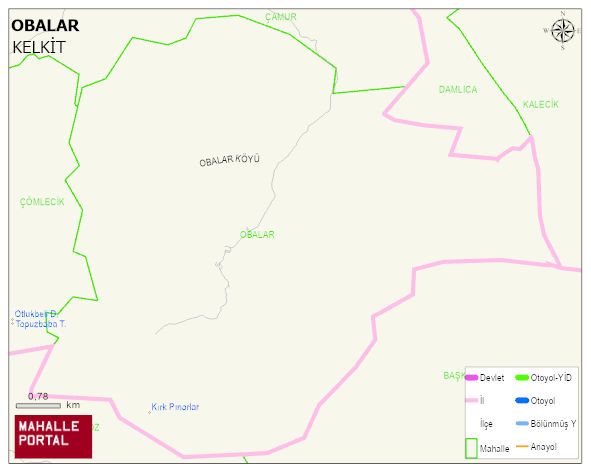 OBALAR Köyü Haritası | İnteraktif Köy ve Mahalle Sınırları
