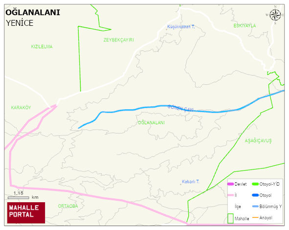 OĞLANALANI Köyü Haritası | Sayısal Bölge Görünümü