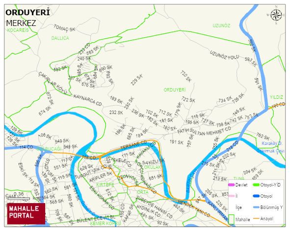 ORDUYERİ Mahallesi Haritası | İnteraktif Köy ve Mahalle Sınırları