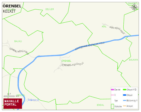 ÖRENBEL Köyü Haritası | Güncel Mahalle ve Köy Haritası