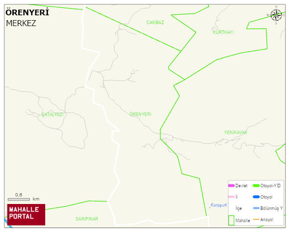 ÖRENYERİ Köyü Haritası | Uydu Görüntüsü ve Harita Detayları