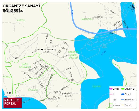 ORGANİZE SANAYİ BÖLGESİ Mahallesi Haritası | Coğrafi Yapı ve Detaylı Haritası