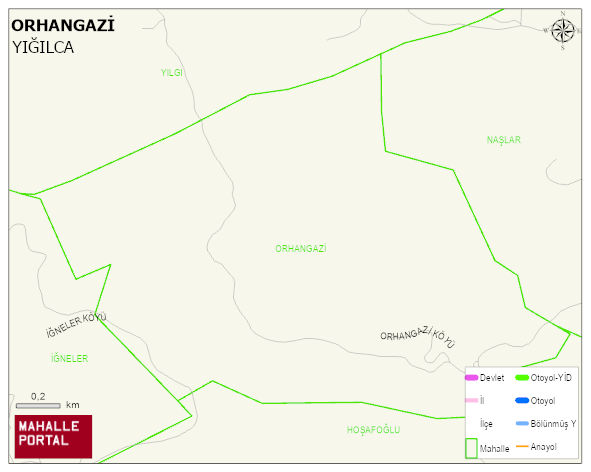 ORHANGAZİ Köyü Haritası | Coğrafi Yapı ve Detaylı Haritası