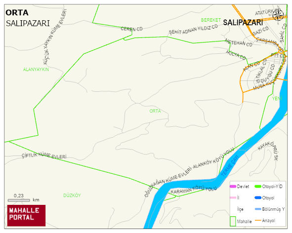 ORTA Mahallesi Haritası | İnteraktif Köy ve Mahalle Sınırları