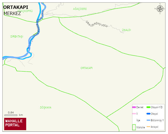 ORTAKAPI Köyü Haritası | İnteraktif Köy ve Mahalle Sınırları