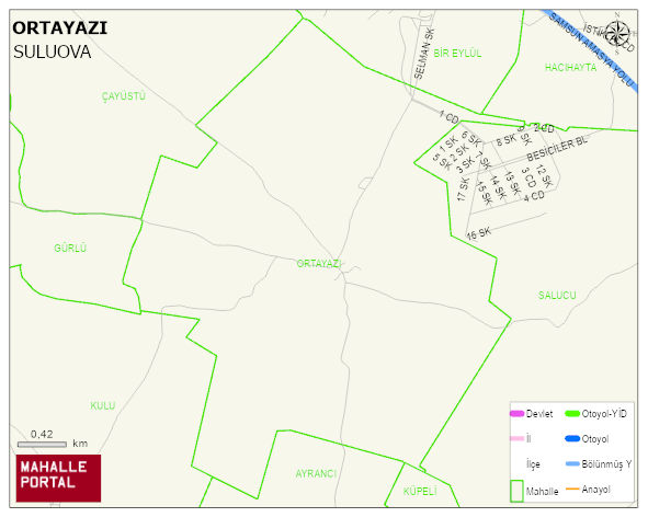 ORTAYAZI Köyü Haritası | İnteraktif Köy ve Mahalle Sınırları
