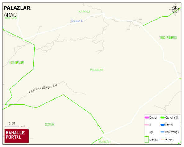 PALAZLAR Köyü Haritası | Dağlar, Ovalar ve Akarsu Bilgileri