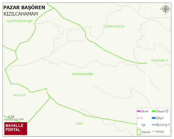 PAZAR BAŞÖREN Mahallesi Haritası | Mahalle Sokak Haritası