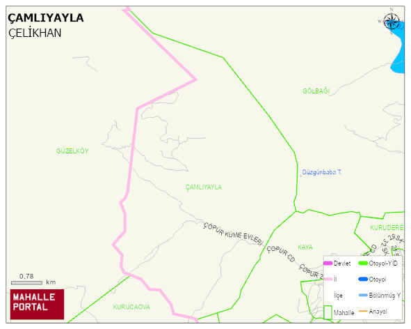 PINARBAŞI BELDESİ ÇAMLIYAYLA Mahallesi Haritası | İnteraktif Köy ve Mahalle Sınırları