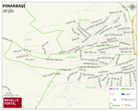 PINARBAŞI Mahallesi Haritası | Coğrafi Yapı ve Detaylı Haritası