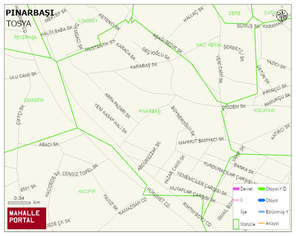 PINARBAŞI Mahallesi Haritası | İnteraktif Köy ve Mahalle Sınırları
