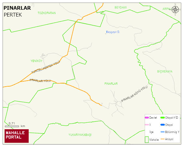 PINARLAR Köyü Haritası | Dağlar, Ovalar ve Akarsu Bilgileri