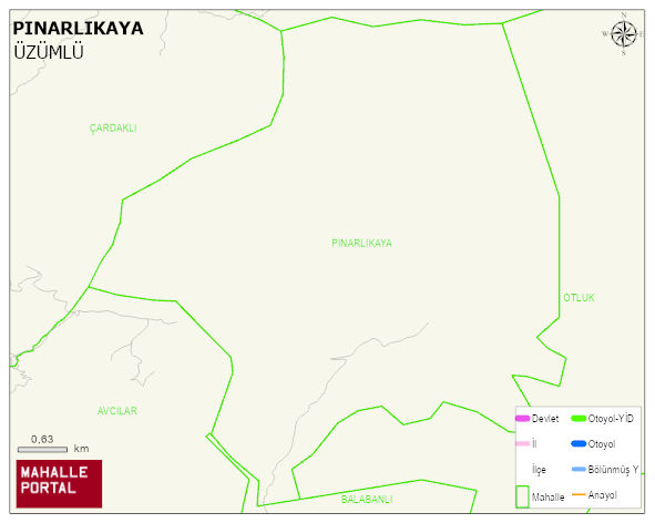 PINARLIKAYA Köyü Haritası | Mahalle ve Köy Sınırı