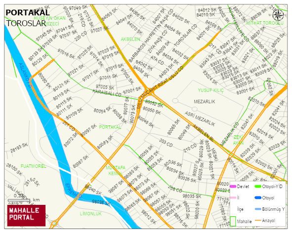 PORTAKAL Mahallesi Haritası | Mahalle ve Köy Sınırı