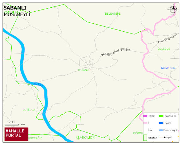 SABANLI Köyü Haritası | İnteraktif Köy ve Mahalle Sınırları