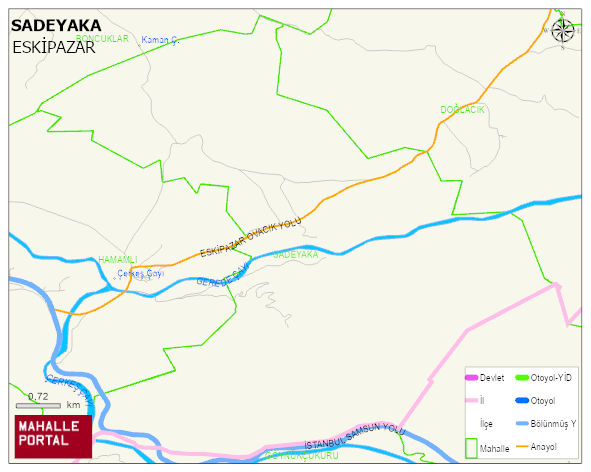 SADEYAKA Köyü Haritası | Coğrafi Yapı ve Detaylı Haritası