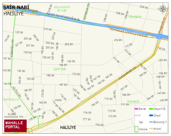 ŞAİR NABİ Mahallesi Haritası | Mahalle ve Köy Sınırı