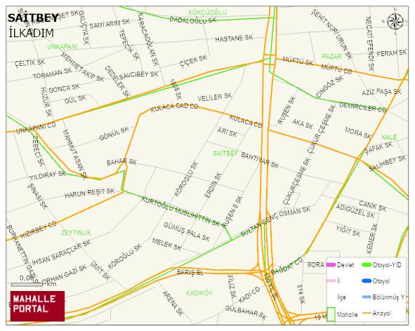 SAİTBEY Mahallesi Haritası | Mahalle ve Köy Sınırı