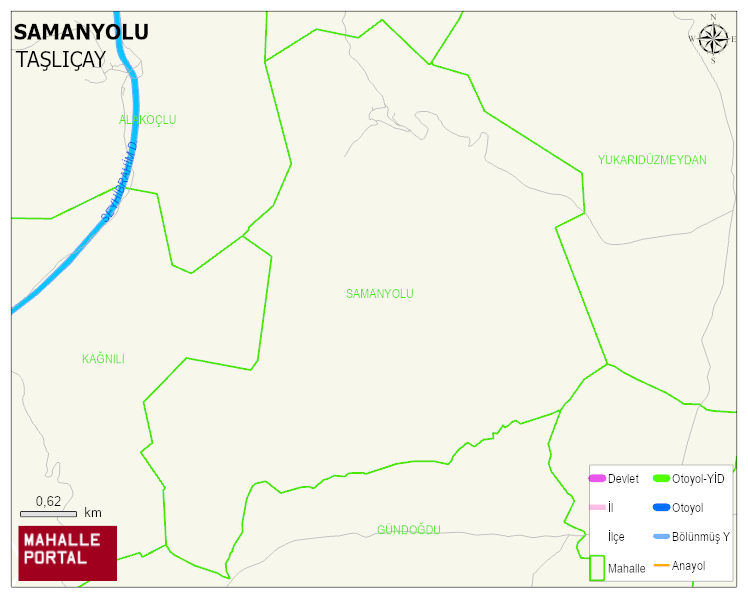 SAMANYOLU Köyü Haritası | Mahalle ve Köy Sınırı