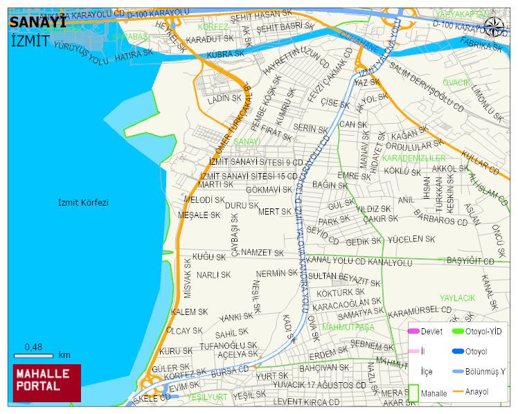 SANAYİ Mahallesi Haritası | Detaylı Köy ve Mahalle Görünümü