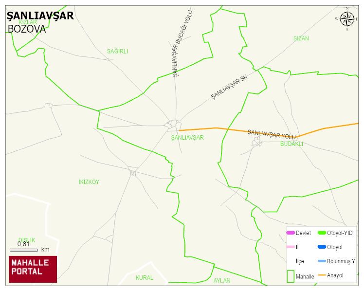 ŞANLIAVŞAR Mahallesi Haritası | Mahalle ve Köy Sınırı