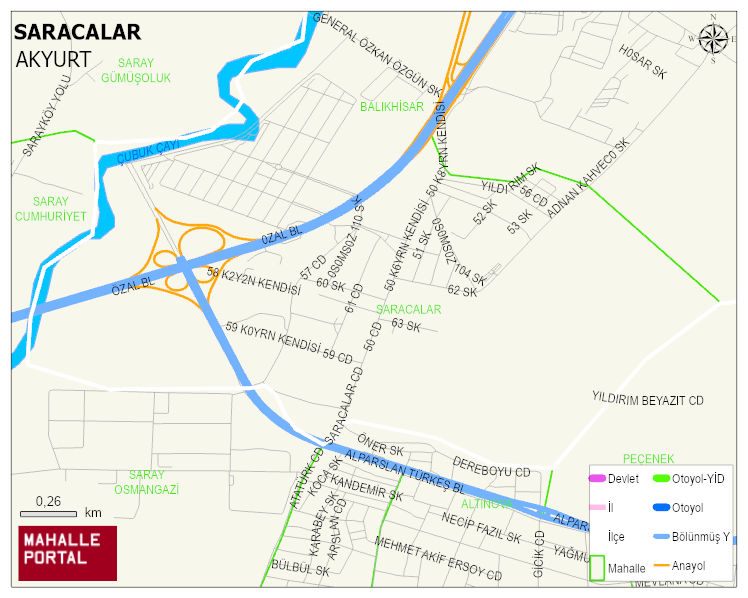 SARACALAR Mahallesi Haritası | Mahalle Sokak Haritası
