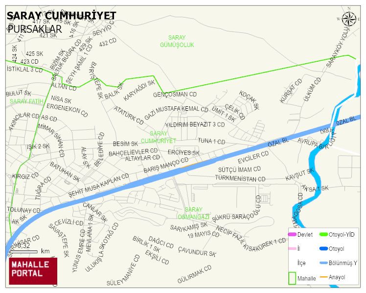 SARAY CUMHURİYET Mahallesi Haritası | Uydu Görüntüsü ve Harita Detayları