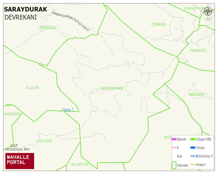 SARAYDURAK Köyü Haritası | Uydu Görüntüsü ve Harita Detayları