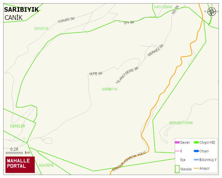 SARIBIYIK Mahallesi Haritası | Coğrafi Yapı ve Detaylı Haritası