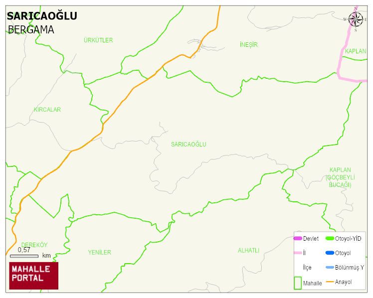 SARICAOĞLU Mahallesi Haritası | İnteraktif Köy ve Mahalle Sınırları