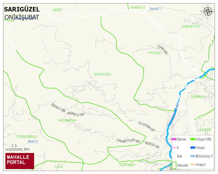 SARIGÜZEL Mahallesi Haritası | Detaylı Köy ve Mahalle Görünümü