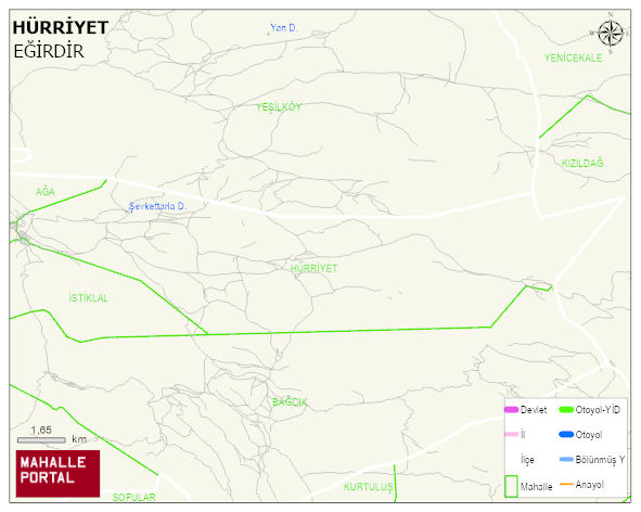 SARIİDRİS BELDESİ HÜRRİYET Mahallesi Haritası | Yükselti ve Doğa Özellikleri
