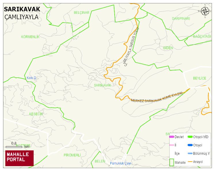 SARIKAVAK Mahallesi Haritası | Yükselti ve Doğa Özellikleri