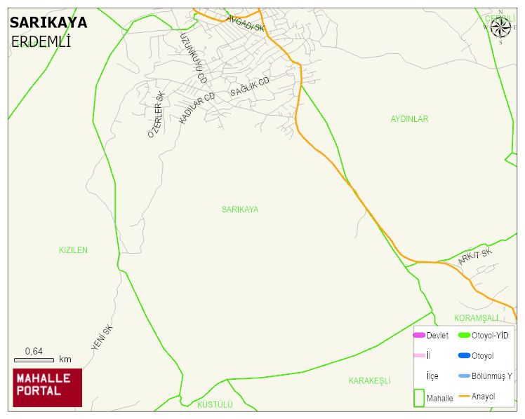 SARIKAYA Mahallesi Haritası | Mahalle ve Köy Sınırı