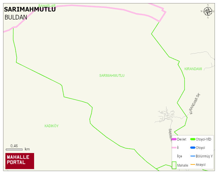 SARIMAHMUTLU Mahallesi Haritası | Yükselti ve Doğa Özellikleri