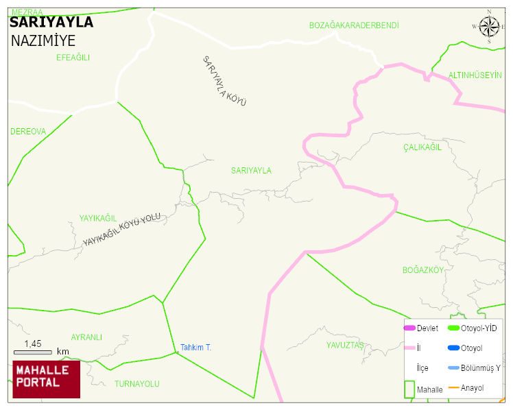 SARIYAYLA Köyü Haritası | Güncel Mahalle ve Köy Haritası