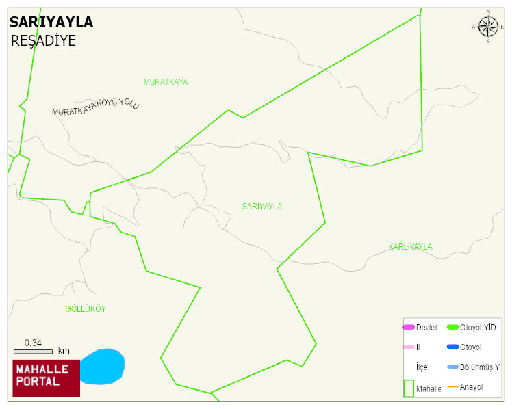 SARIYAYLA Köyü Haritası | Sayısal Bölge Görünümü
