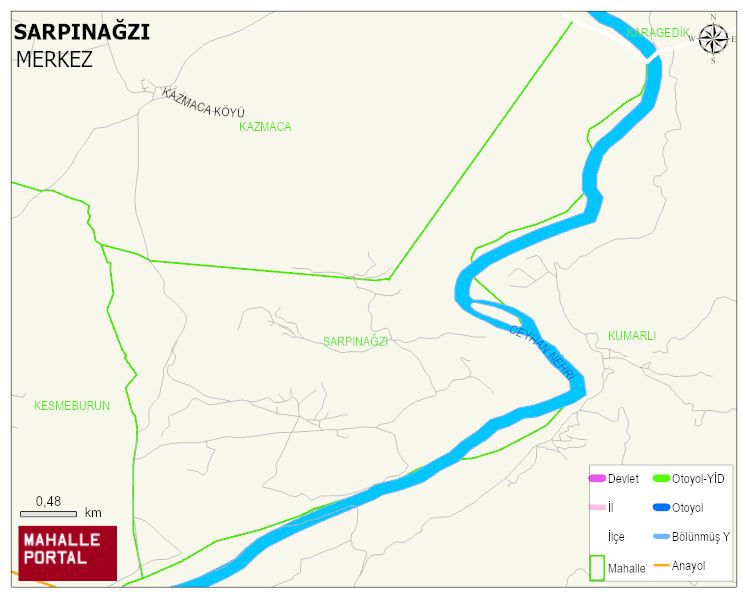 SARPINAĞZI Köyü Haritası | Mahalle ve Köy Sınırı