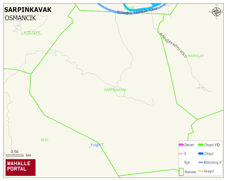 SARPINKAVAK Köyü Haritası | Coğrafi Yapı ve Detaylı Haritası