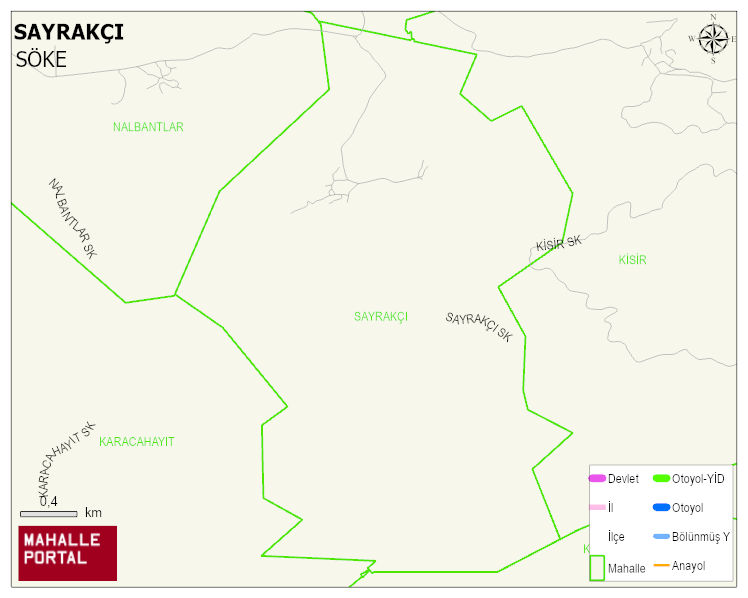 SAYRAKÇI Mahallesi Haritası | Mahalle ve Köy Sınırı